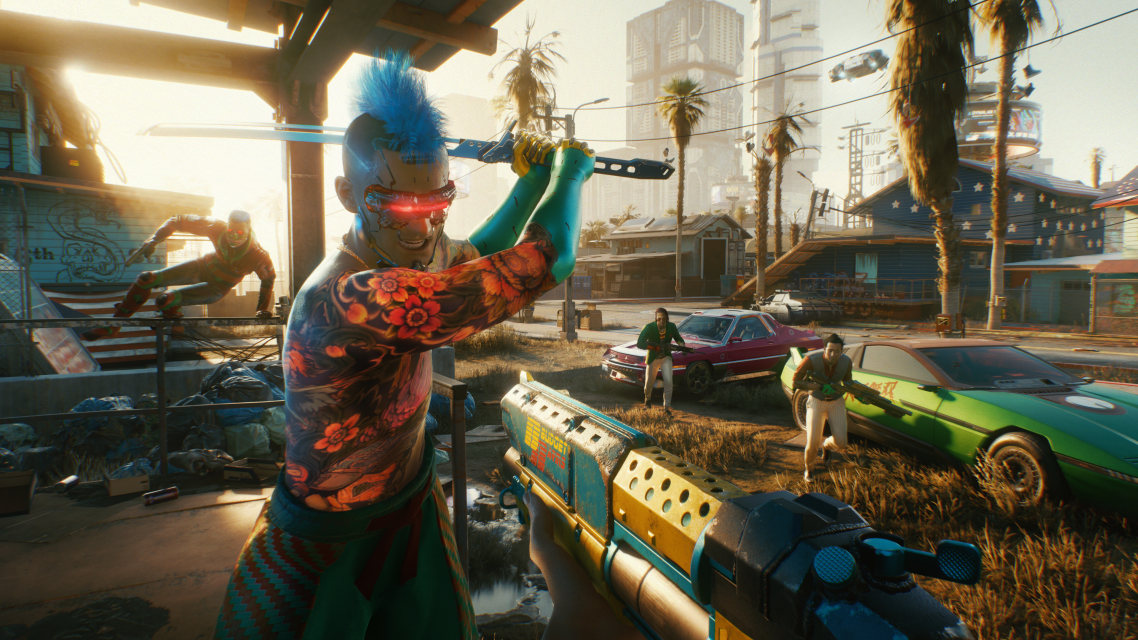 Combat scene from Cyberpunk 2077